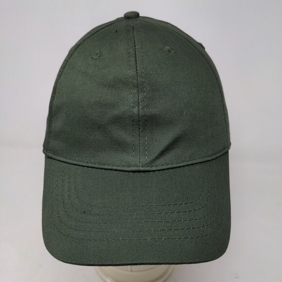 Unbranded Men's Strapback Hat Green Size OSFM Blank Vent Holes - Picture 2 of 7